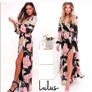 Lulu’s Wondrous Water Lilies Floral Maxi Dress